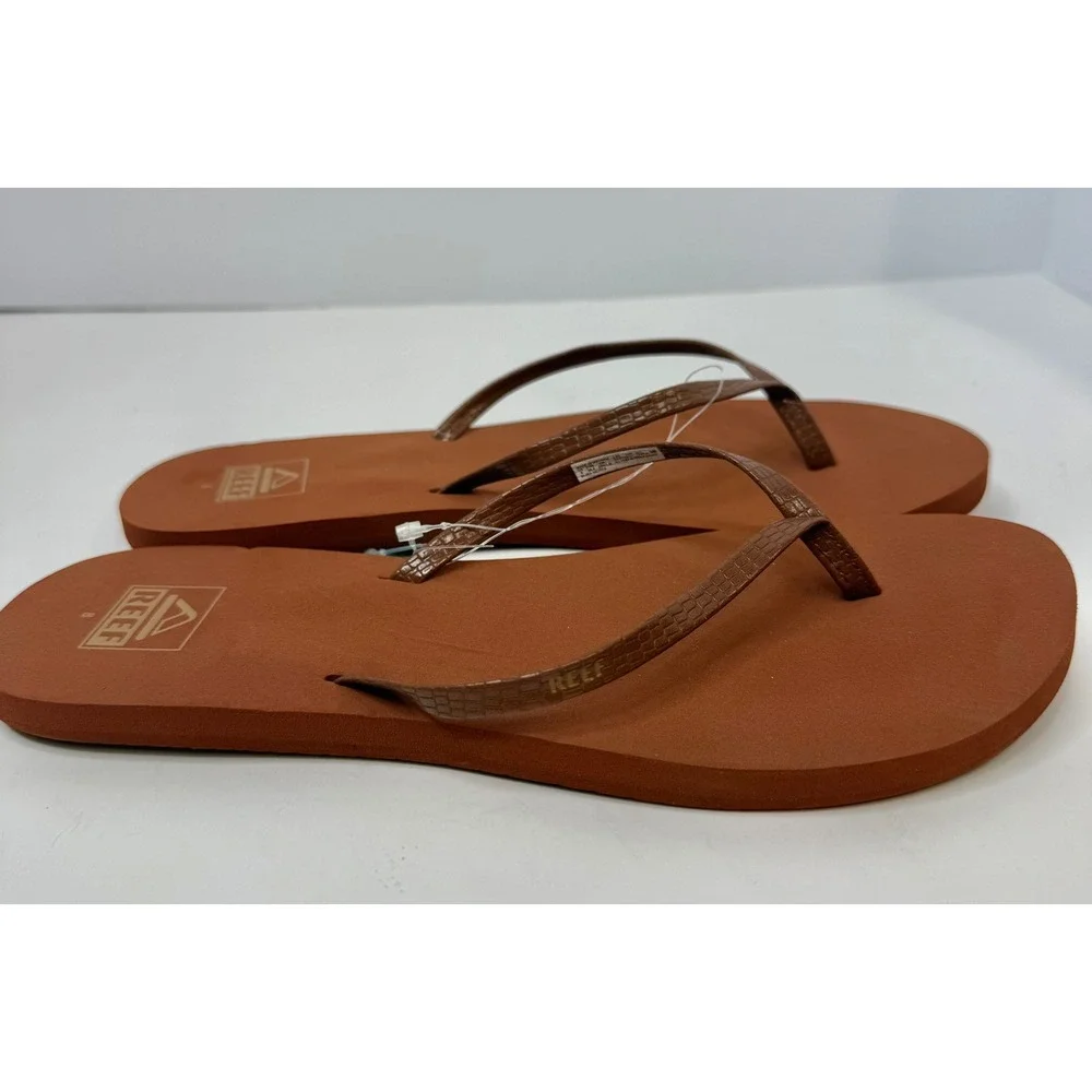 Reef Bliss Nights Brunette slim Sandals Flip Flops Size 8 Women